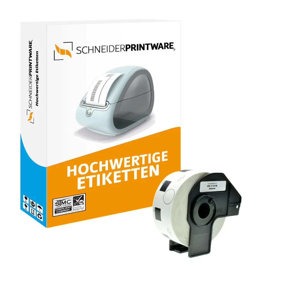 Kompatibel für Brother P-Touch QL 1050 (DK-11218) Etikett 1000x (24mm x 24mm) Weiss