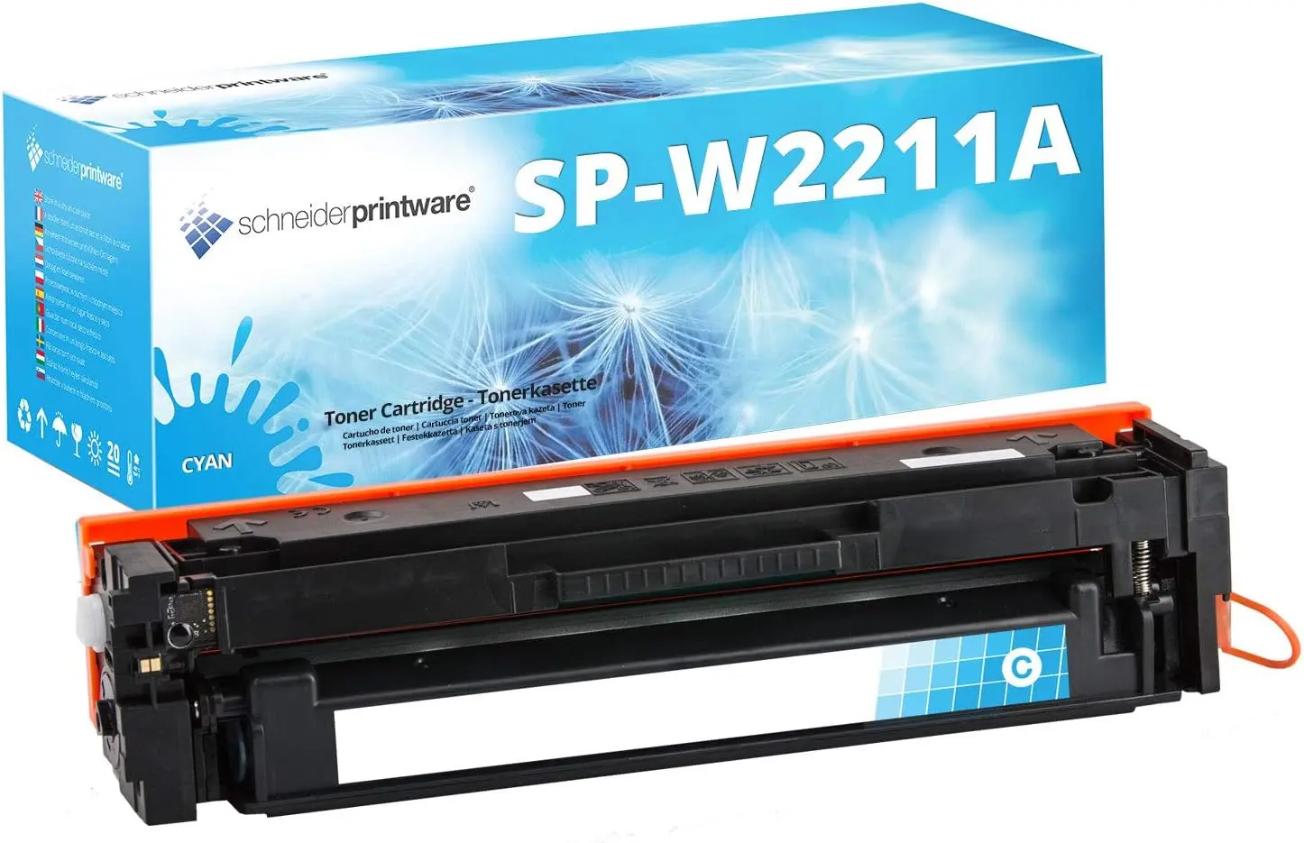Fachgerecht aufbereitet für HP 207A 207X / W2211A Toner Cyan [Mit Wiederverwendeten Original-Chip]