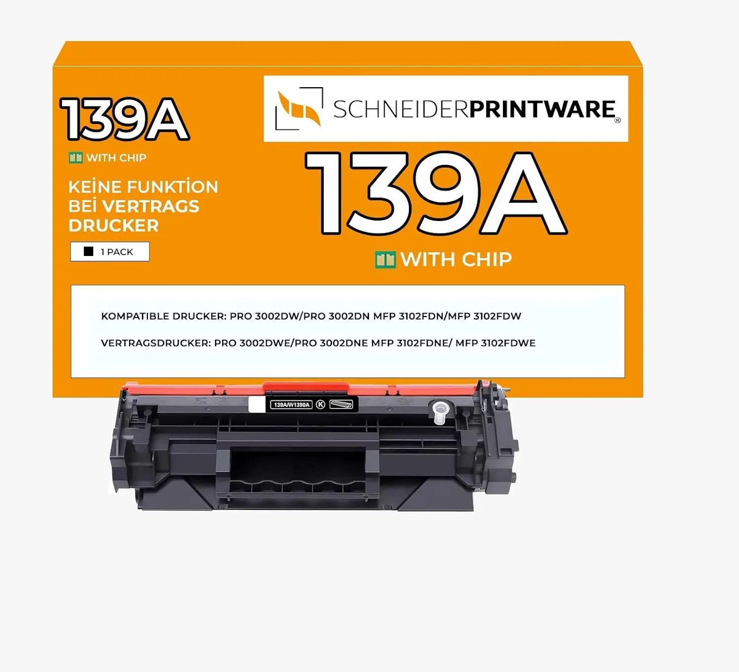 Kompatibel für HP 139A W1390A Black / Schwarz
