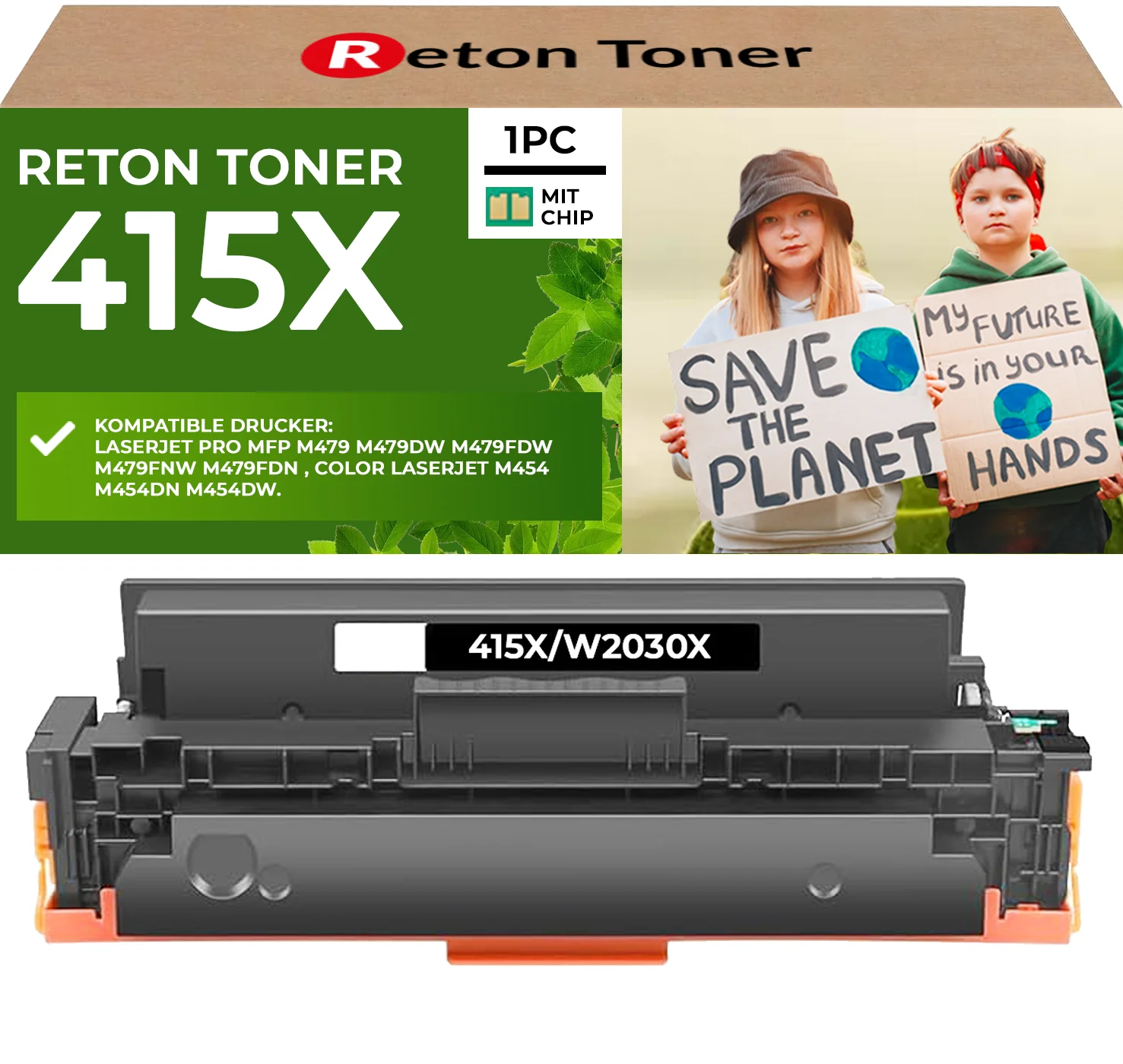 Fachgerecht aufbereitet für HP 415X 415A W2030X Toner [ MIT Recycelten Original-CHIP]