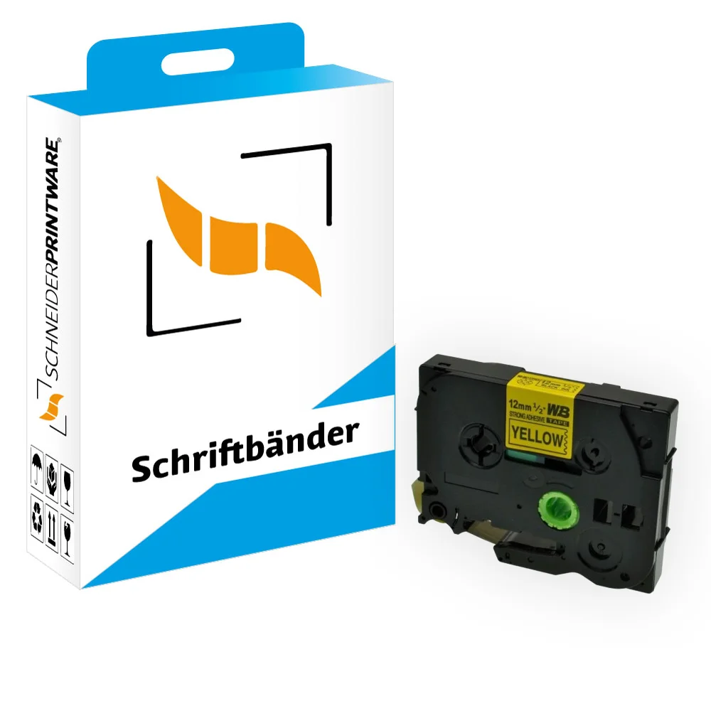 Kompatibel für Brother P-Touch 1000 (TZE-S631) Schriftband 12mm/8m Schwarz auf Gelb Kompatibel für Brother P-Touch 1000 (TZE-S631) Schriftband 12mm/8m Schwarz auf Gelb