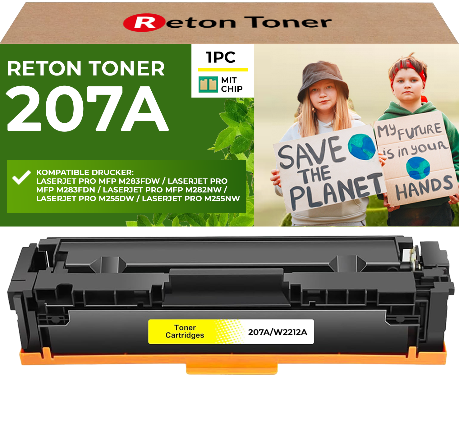 Fachgerecht aufbereitet für HP 207A W2212A Toner [ MIT Recycelten Original-CHIP]