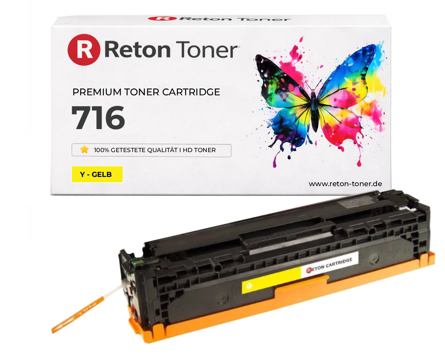 Reton Toner 35% mehr Druckleistung ersetzt Canon 716Y Yellow 1.900 Seiten Reton Toner 35% mehr Druckleistung ersetzt Canon 716Y Yellow 1.900 Seiten