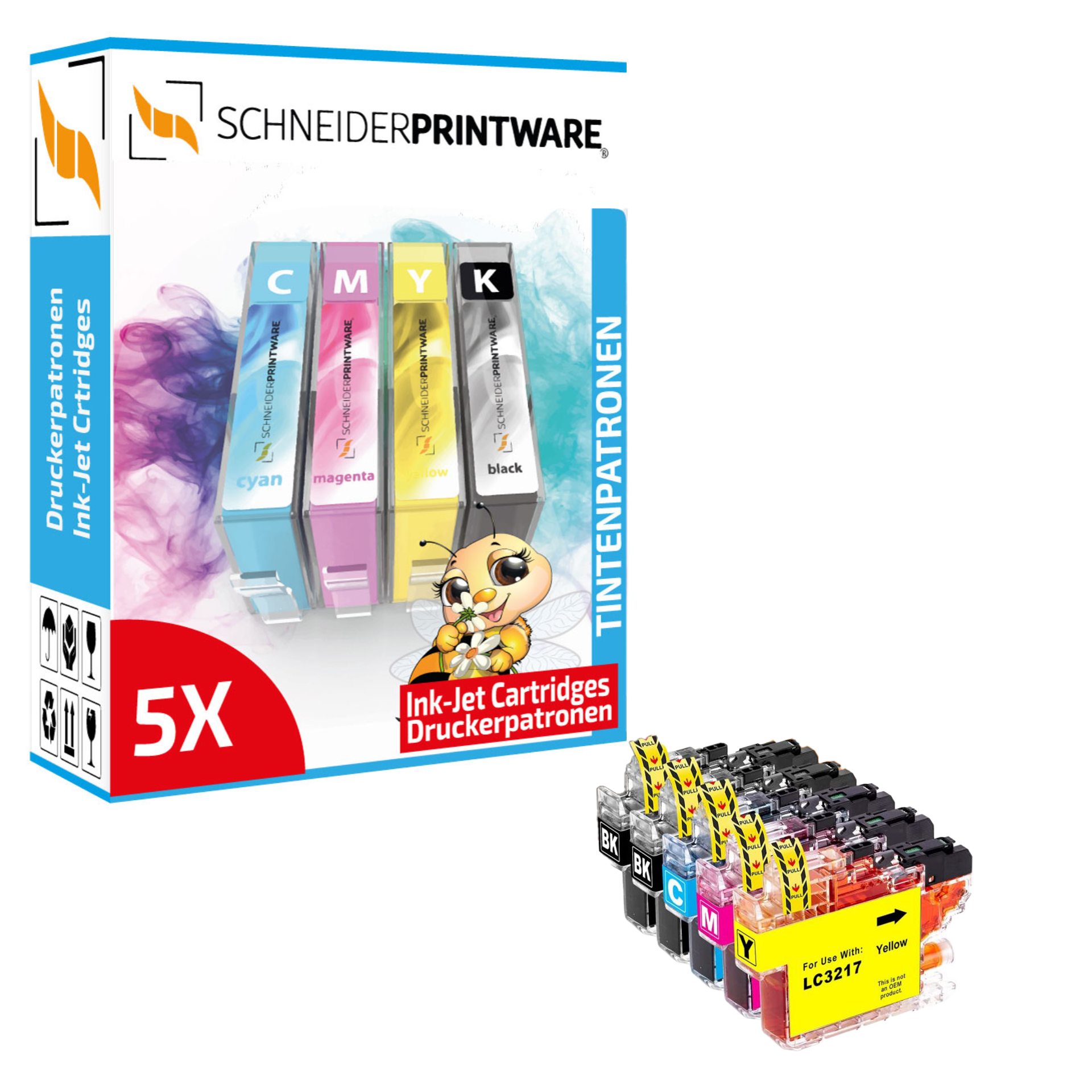 Schneider Druckerpatrone ersetzt Brother LC3217 (5er Multipack)