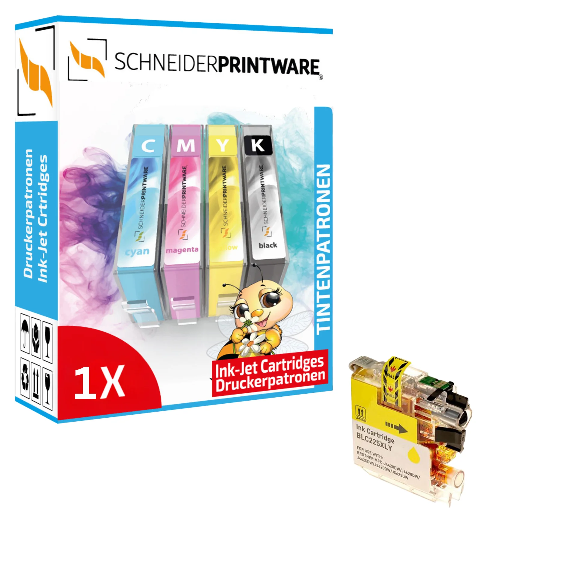 Kompatibel mit Brother LC-225XLY Druckerpatrone Yellow