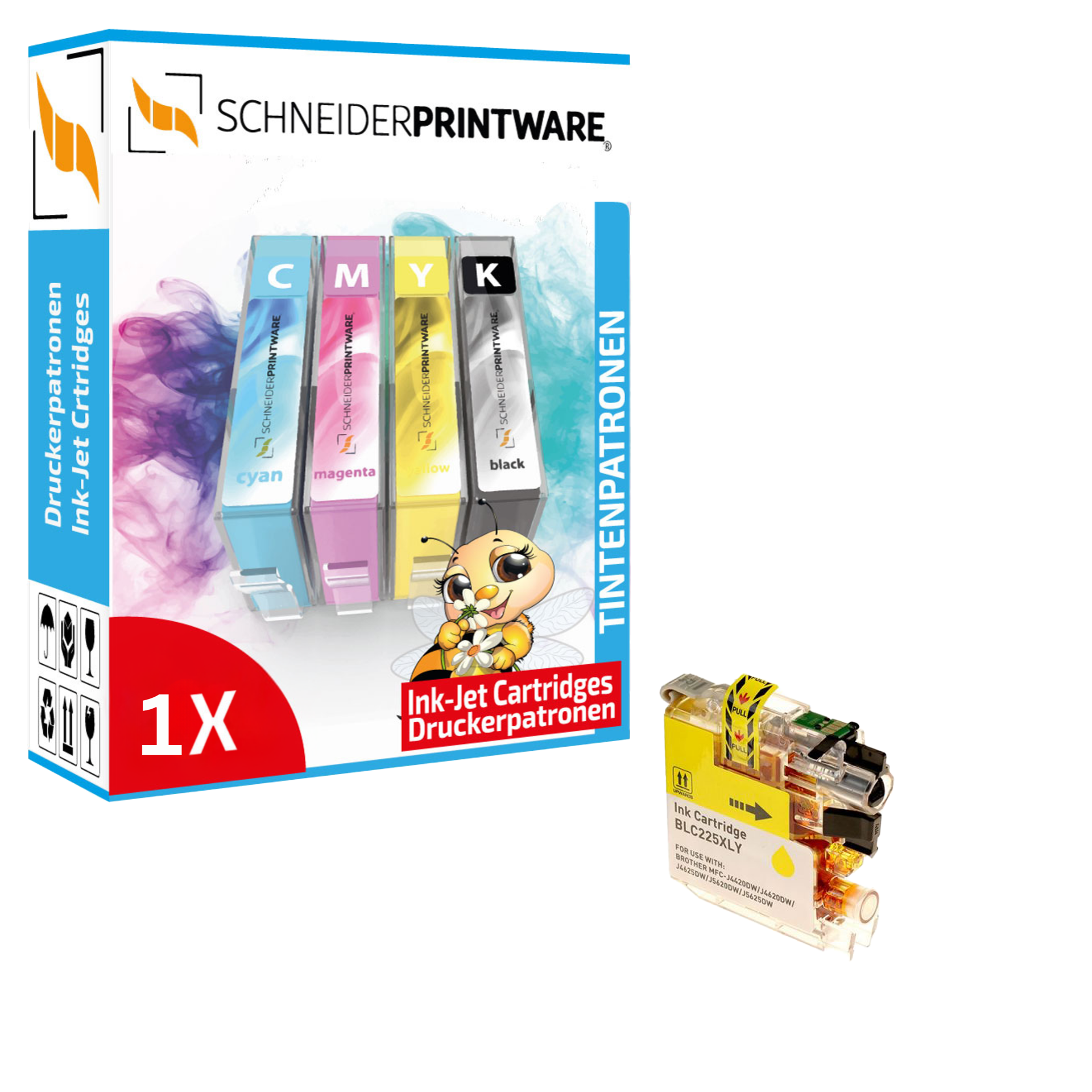 Kompatibel mit Brother LC-225XLY Druckerpatrone Yellow