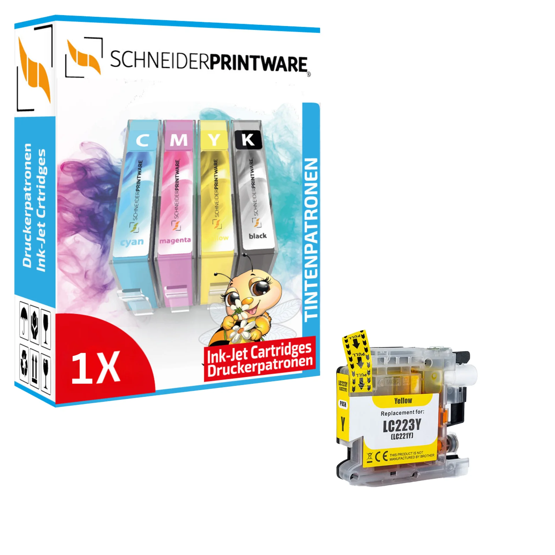 Schneider Druckerpatrone ersetzt Brother LC223XL Yellow