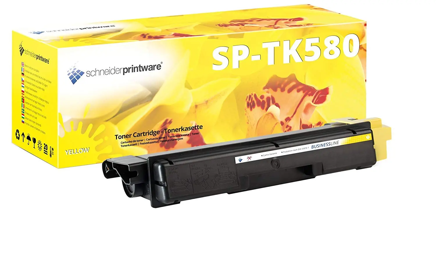 Hochleistungstoner 100% mehr Druckleistung ersetzt Kyocera TK-580Y