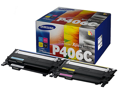 4 Samsung Original-Toner-Set P406C Cyan, Magenta, Yellow, Schwarz