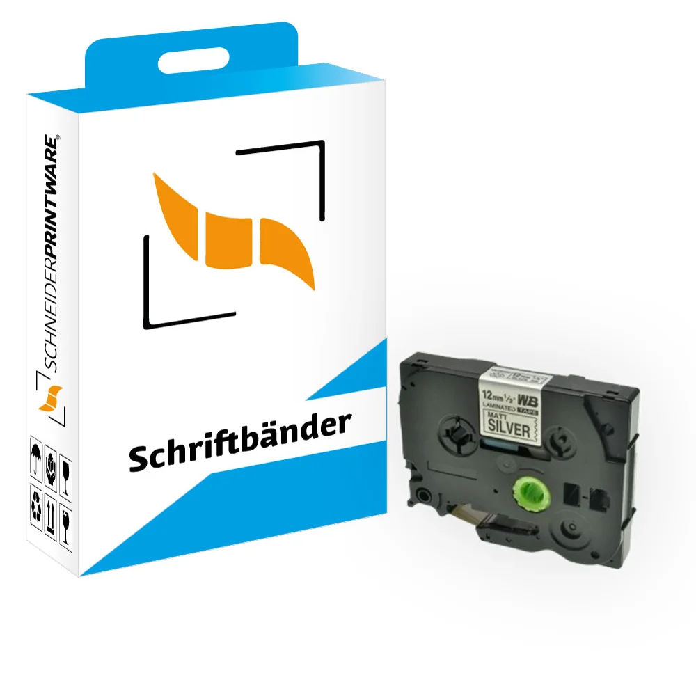 Kompatibel für Brother P-Touch 1000 (TZE-M931) Schriftband 12mm/8m Schwarz auf Matt Silber Kompatibel für Brother P-Touch 1000 (TZE-M931) Schriftband 12mm/8m Schwarz auf Matt Silber