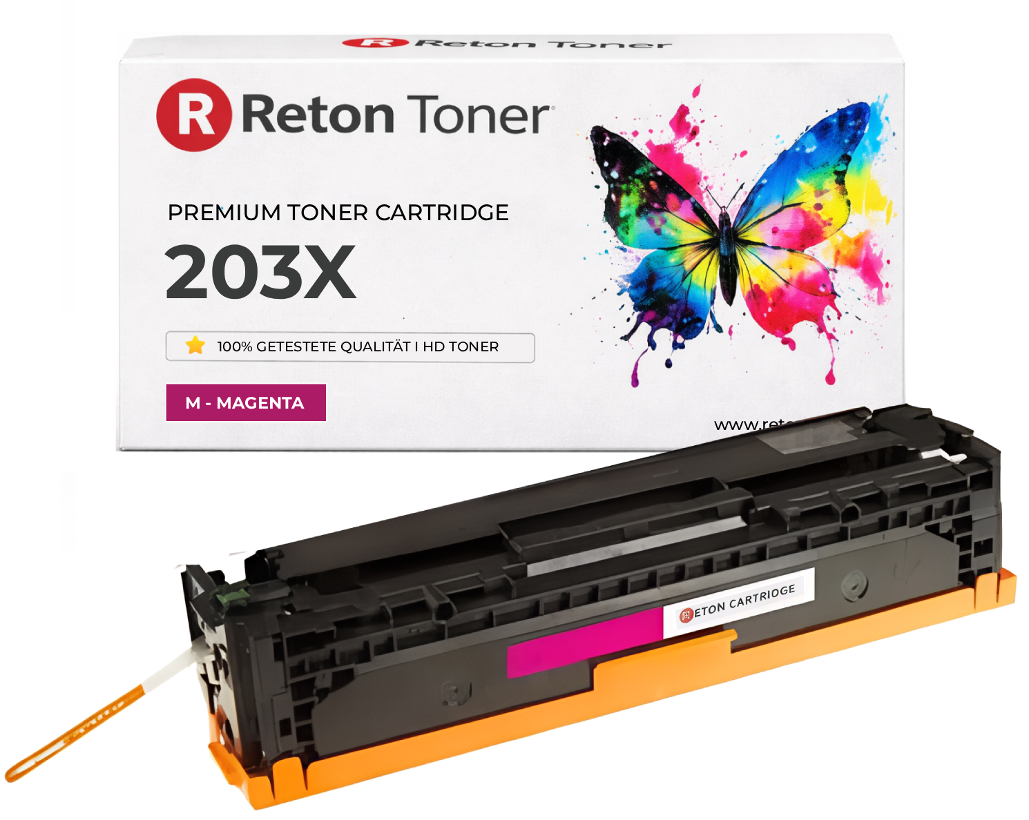Original Reton Toner | 40% höhere Druckleistung | ersetzt HP 203X CF543X Magenta