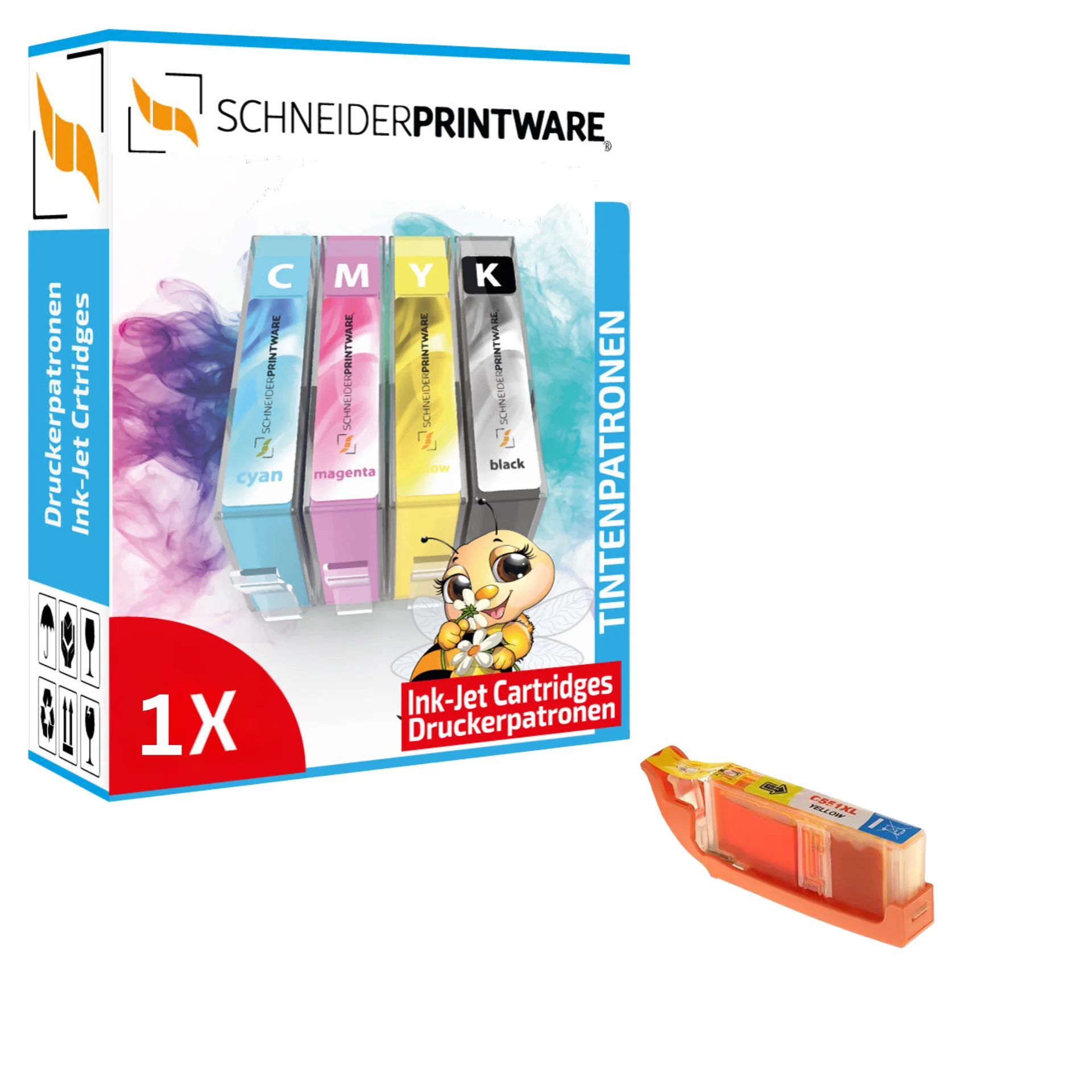 Kompatibel mit Canon CLI-551XL Y/ 6446B001 XL-Druckerpatrone Yellow
