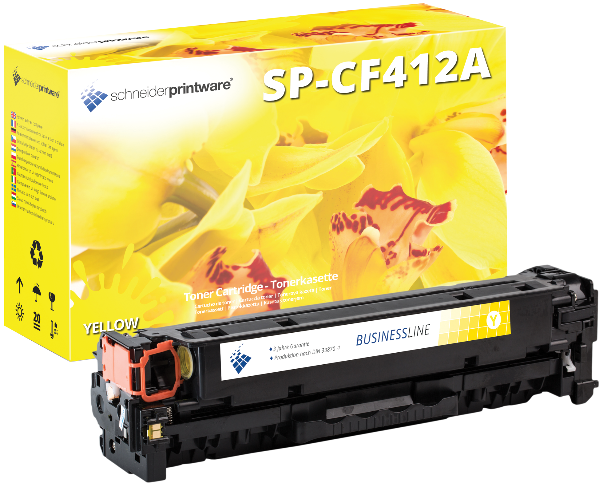 Schneiderprintware Toner 30% mehr Leistung kompatibel zu HP CF412A Yellow