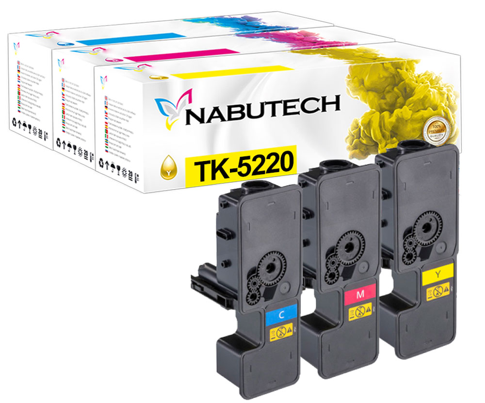 3 Toner ersetzen Kyocera TK-5220C TK-5220M TK-5220Y