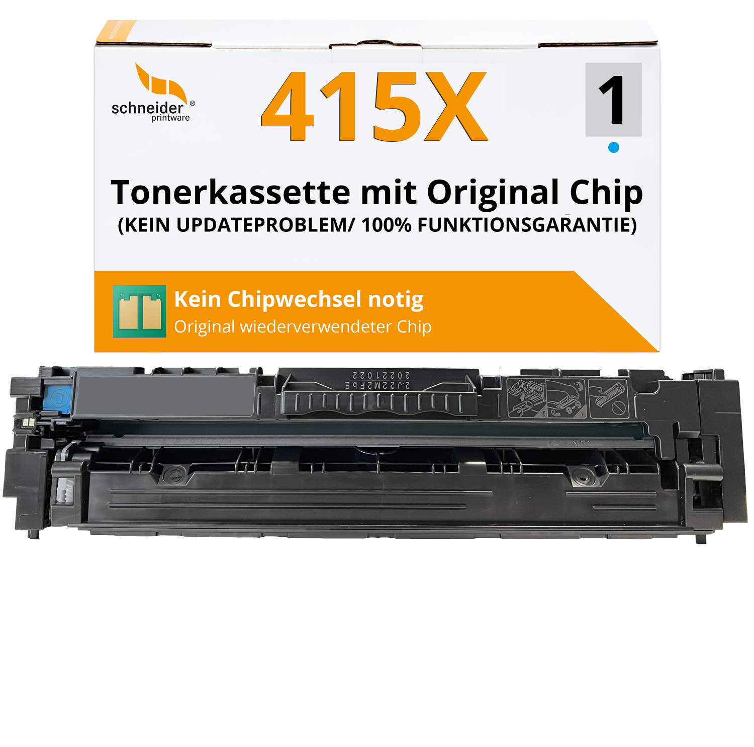 Fachgerecht Recycelter HP 415X W2031X Toner Cyan mit Chip