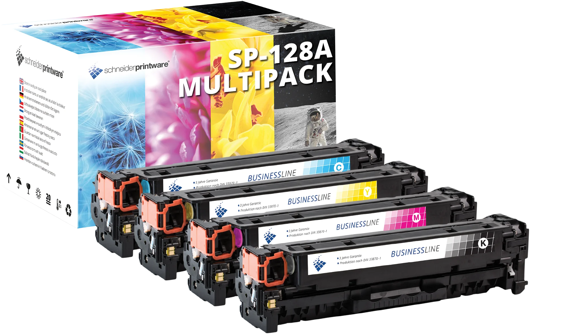 4 Hochleistungstoner 35% mehr Druckleistung kompatibel zu HP 128A