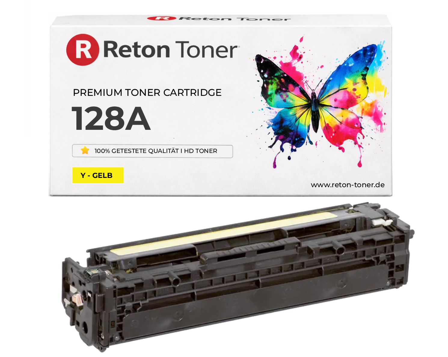 Original Reton Toner ersetzt HP 128A / CE322A Yellow