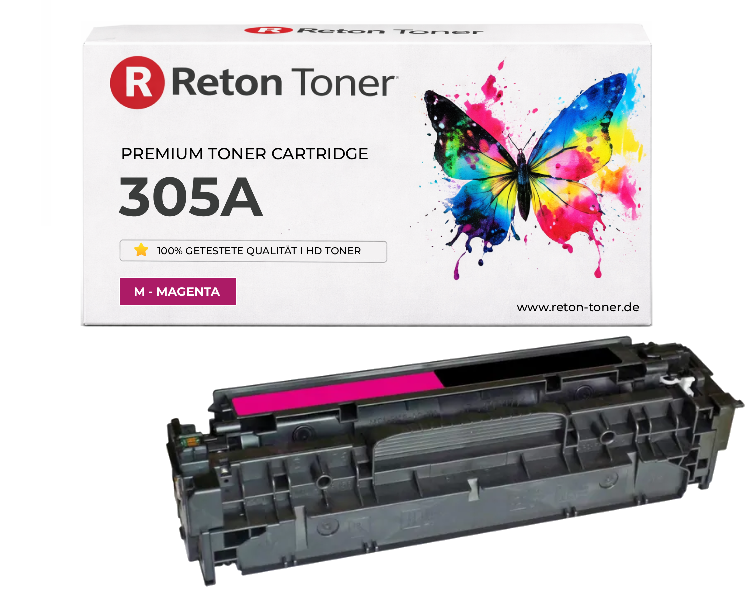 Original Reton Toner 35% mehr Druckleistung ersetzt HP CE413A / 305A Magenta