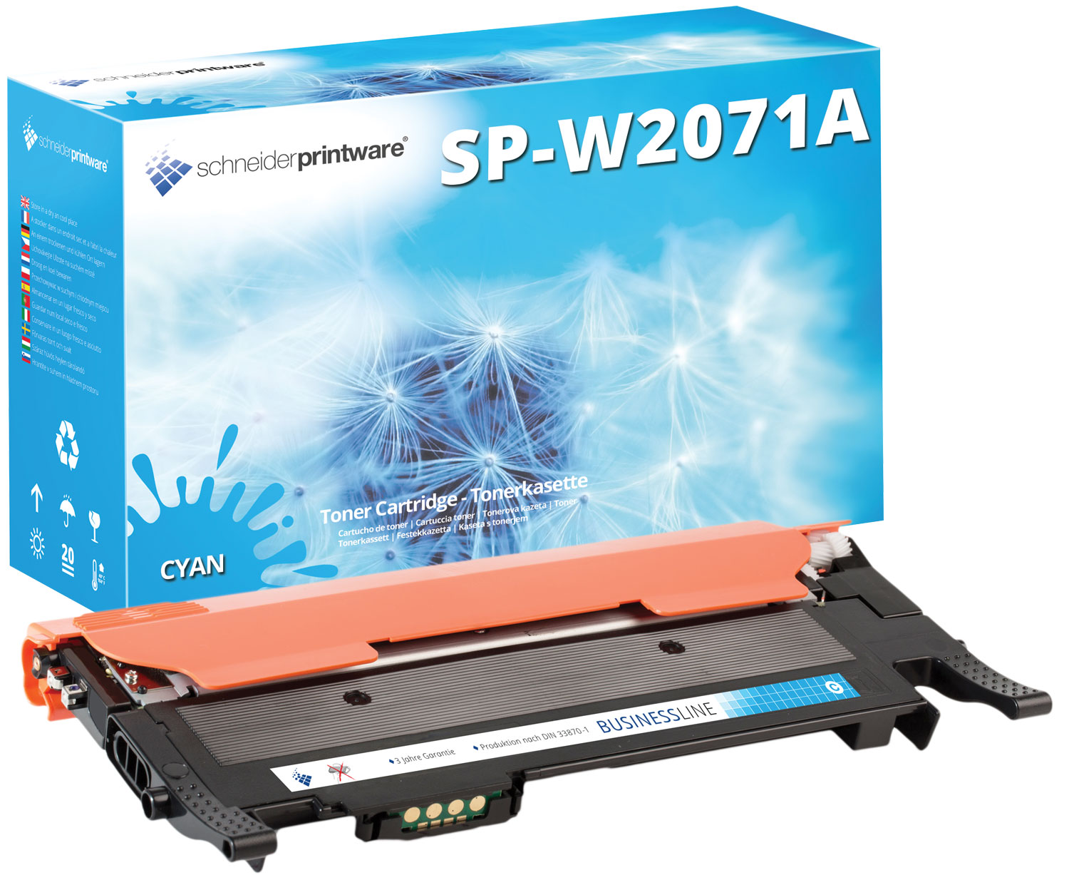 Schneiderprintware Toner ersetzt HP W2071A Cyan