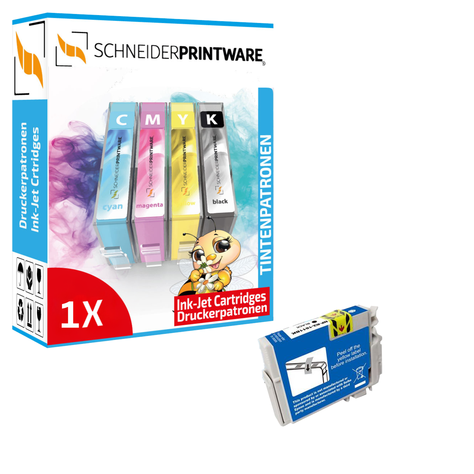 Kompatibel mit Epson 18XL/ T1811/ C13T18114012 XL-Druckerpatrone Schwarz