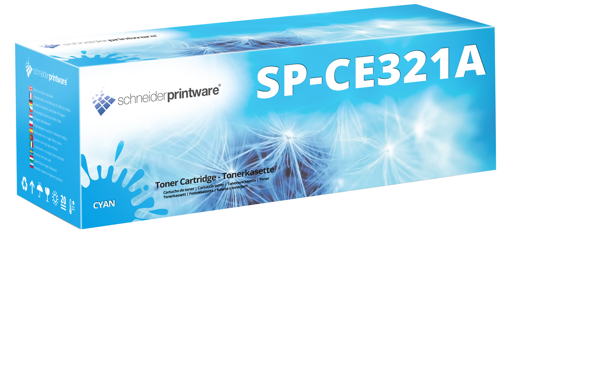 Hochleistungstoner 35% mehr Leistung ersetzt HP 128A / CE321A Cyan