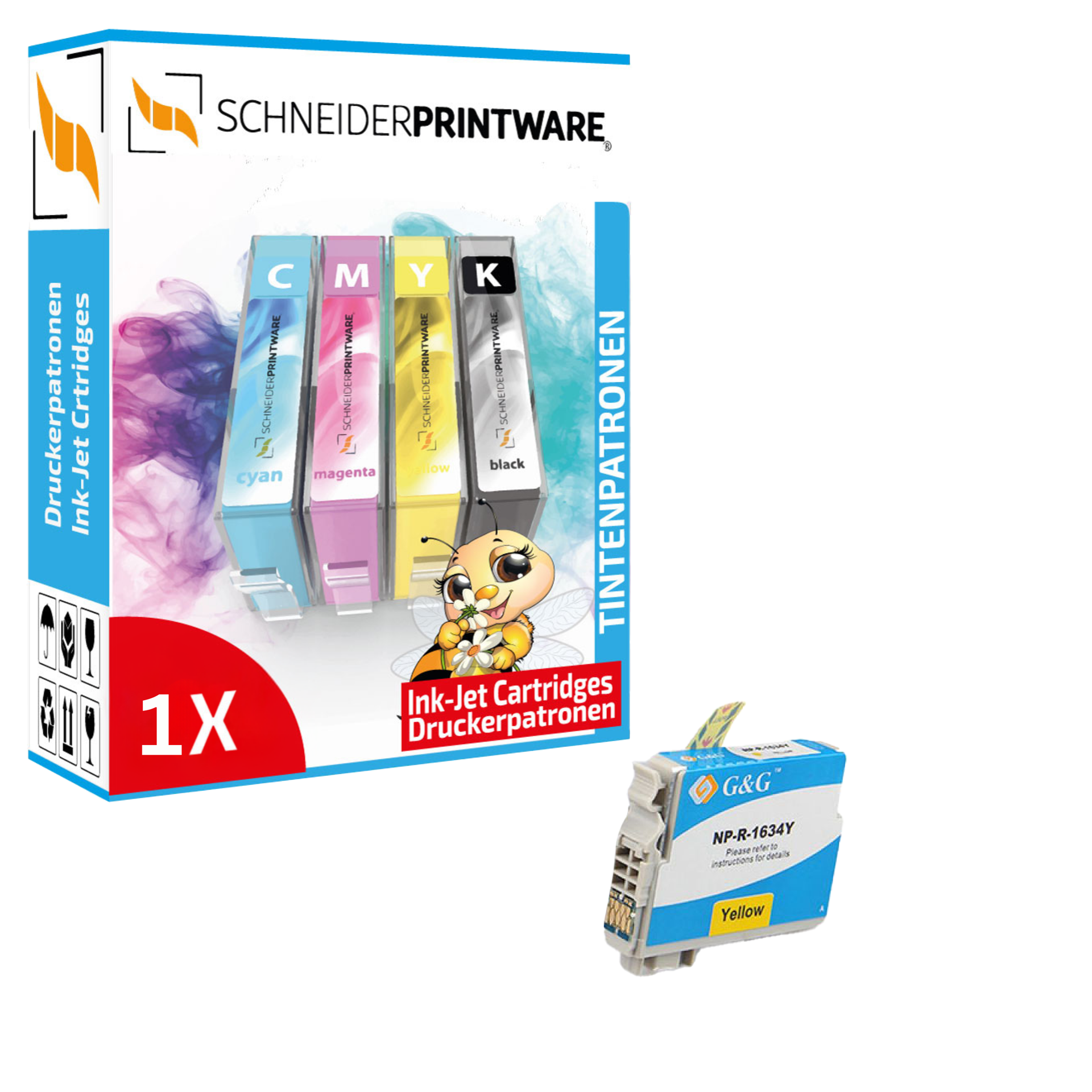 Kompatibel mit Epson 16XL/ T1634/ C13T16344012 XL-Druckerpatrone Yellow