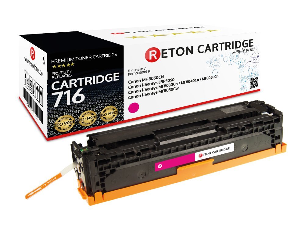 Reton Toner 35% mehr Druckleistung ersetzt Canon 716M Magenta 1.900 Seiten