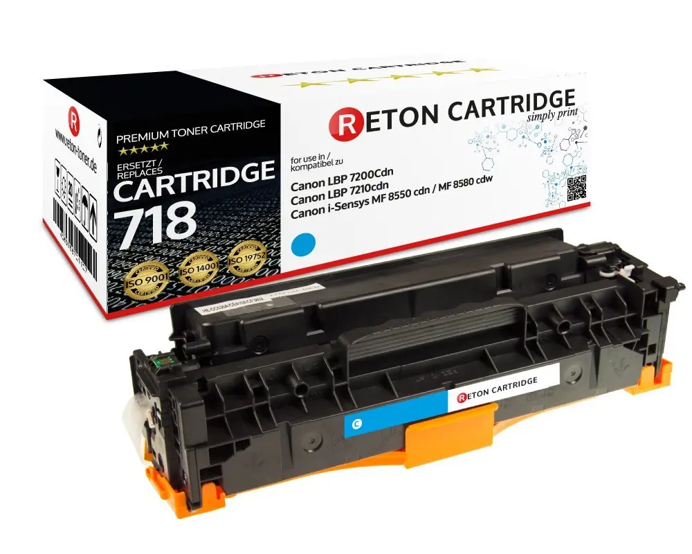 Original Reton Toner ersetzt Canon 718C Cyan 2.900 Seiten