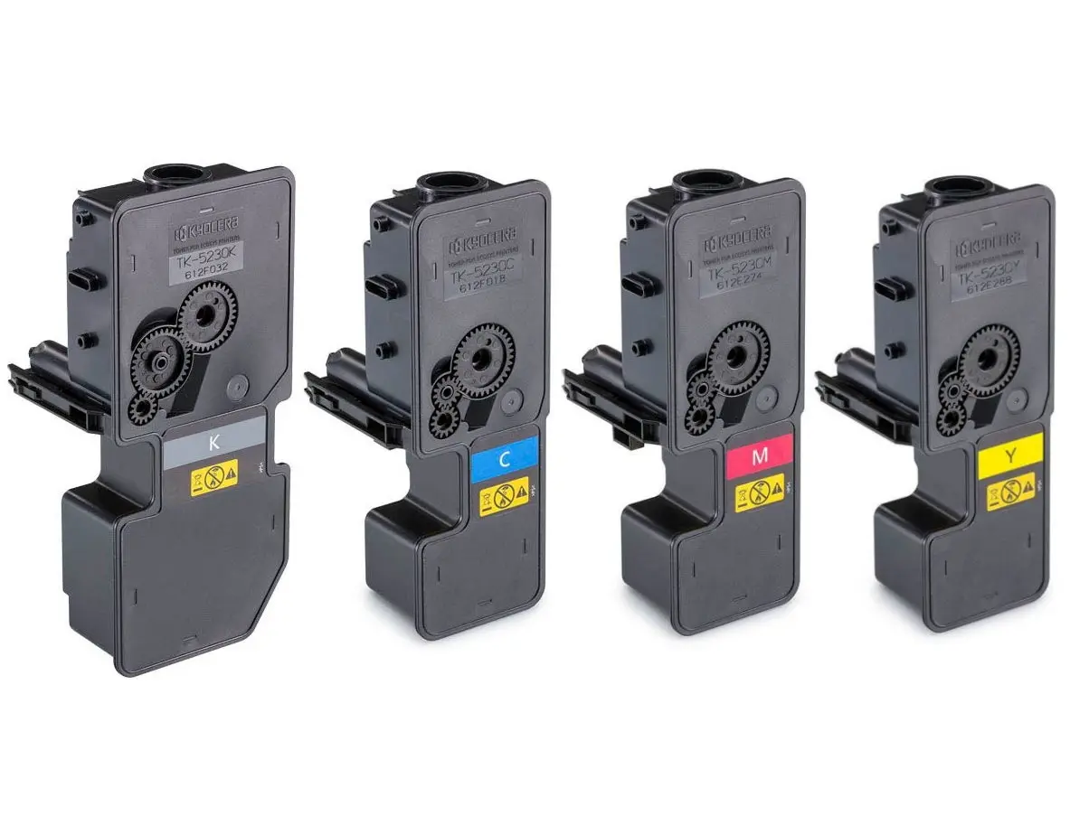 Kyocera TK-5230 Toner Multipack in Cyan, Magenta, Gelb und Schwarz – kompatibel mit ECOSYS M5521cdw, P5021cdn und weiteren Modellen in weißer Verpackung