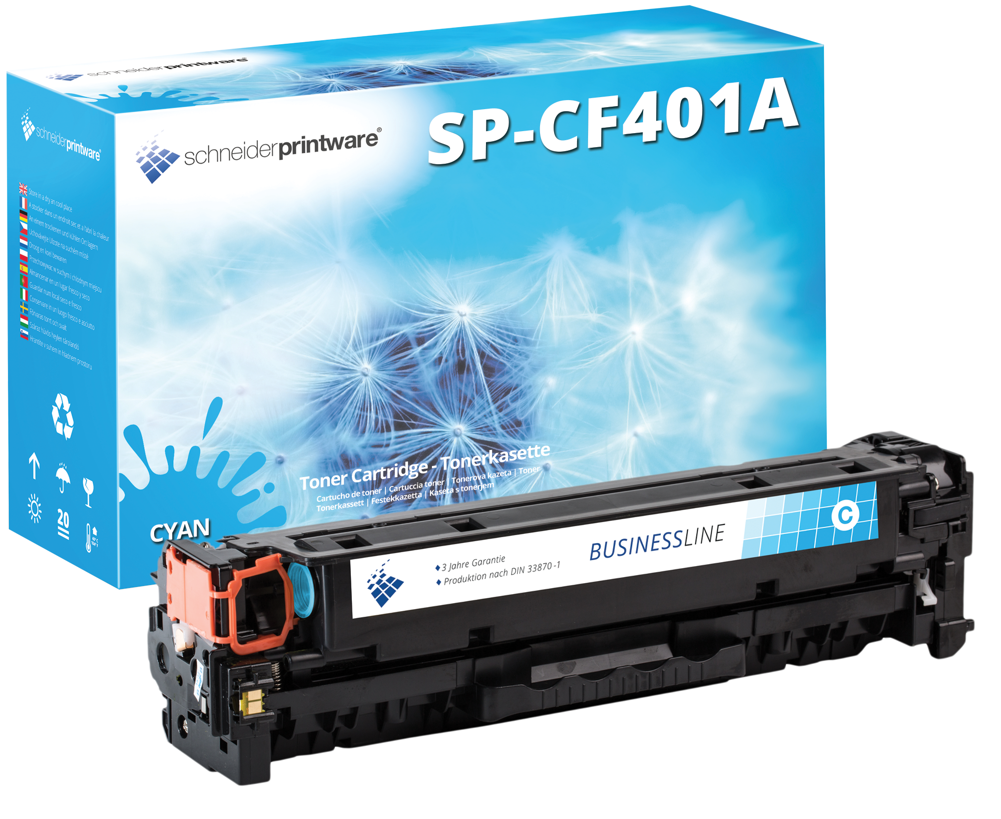 Schneider Printware Toner ersetzt HP CF401A Cyan 201A
