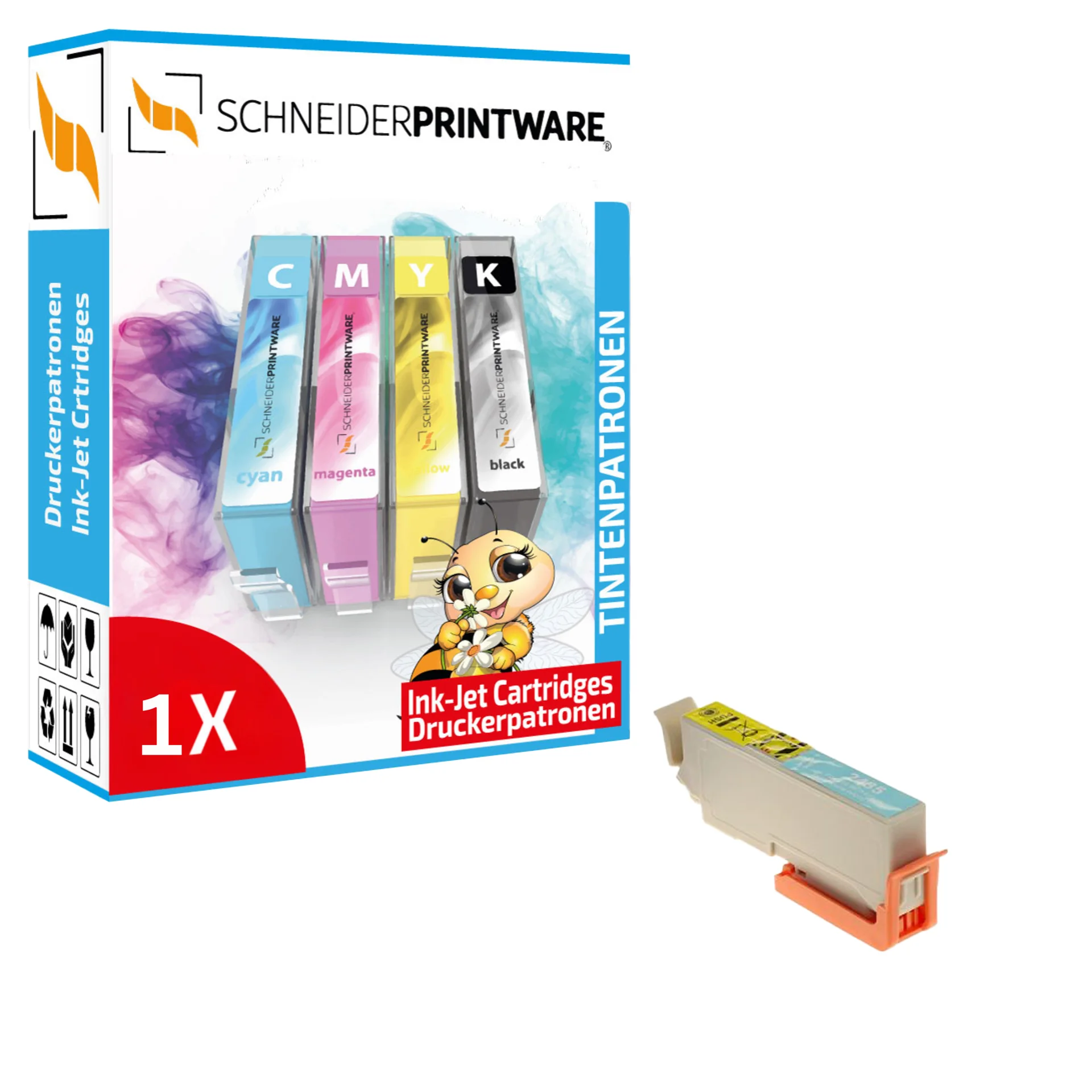 Kompatibel mit Epson 24XL/ T2435 Druckerpatrone Hell-Cyan