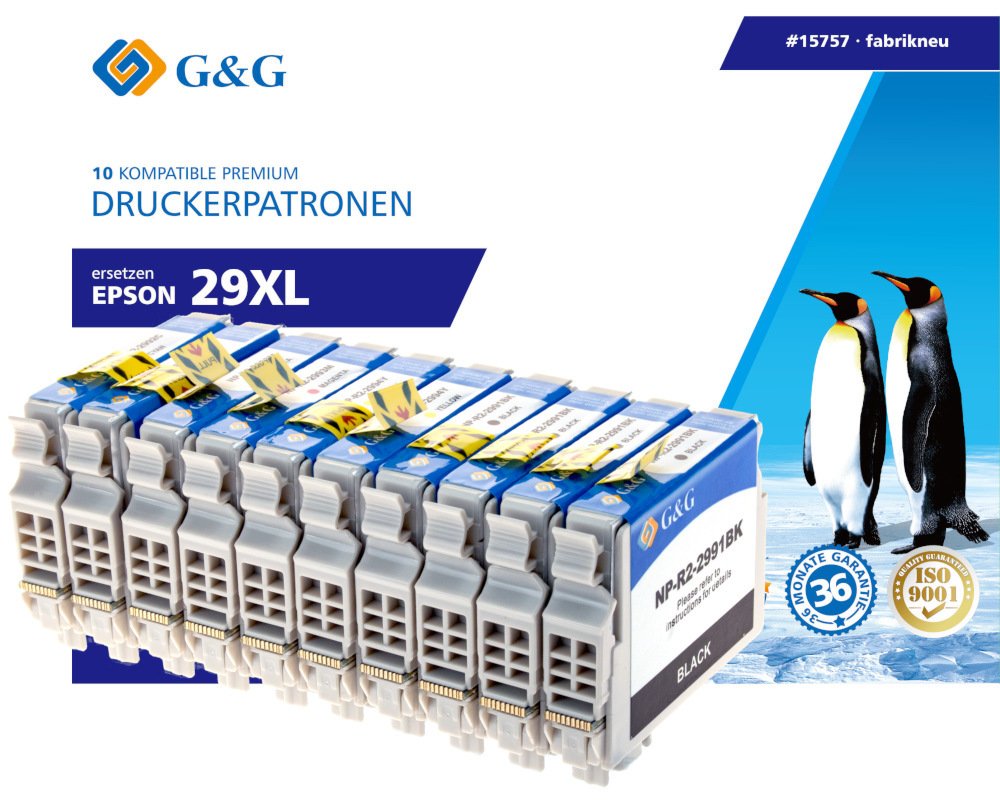 10er Sparset kompatibel zu Epson 29XL Druckerpatronen