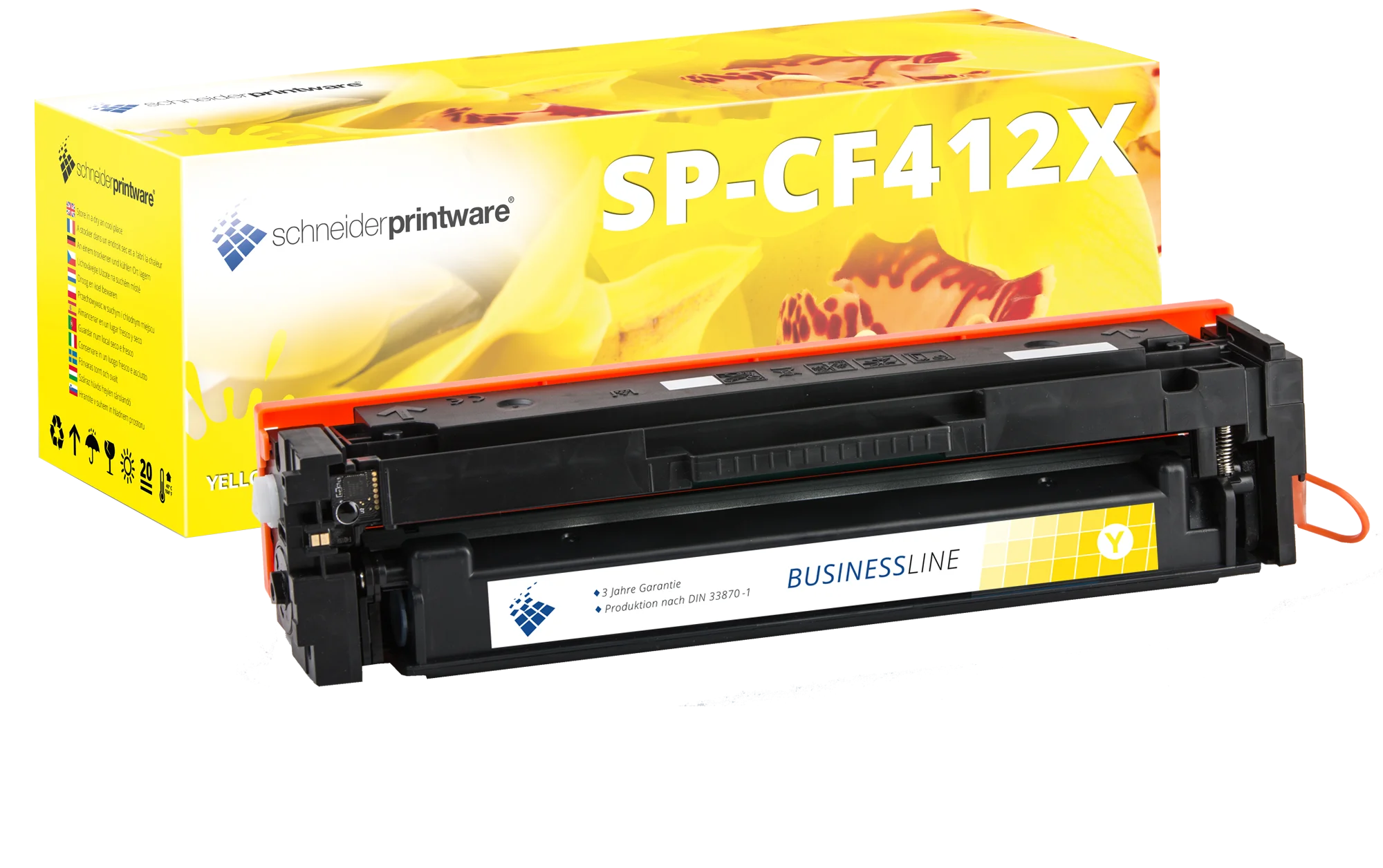 Hochleistungs-Toner 25% mehr Druckleistung ersetzt HP CF412X / 412X Yellow
