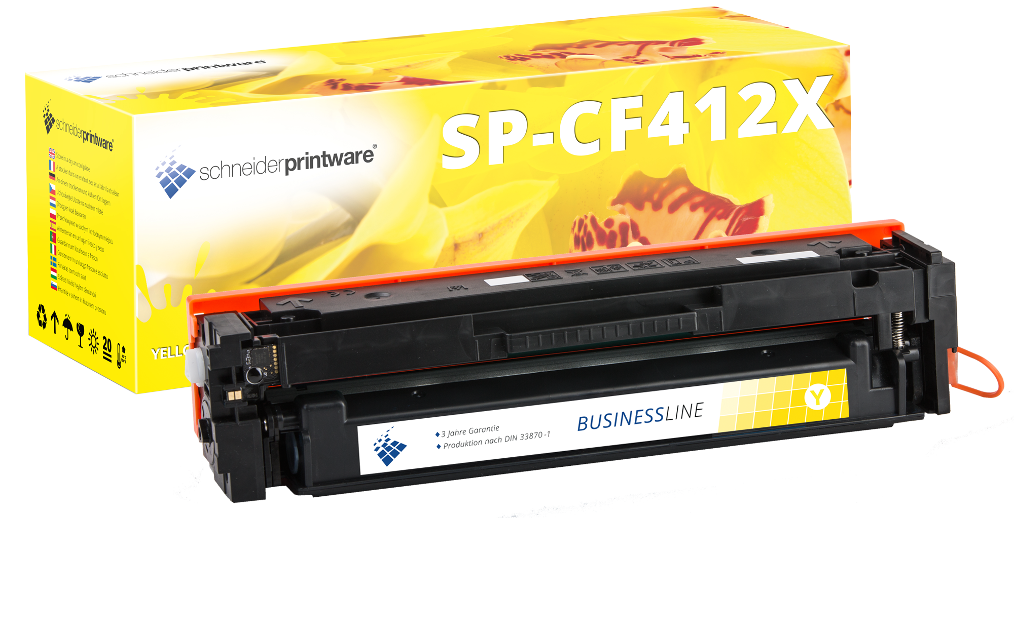 Hochleistungs-Toner 25% mehr Druckleistung ersetzt HP CF412X / 412X Yellow