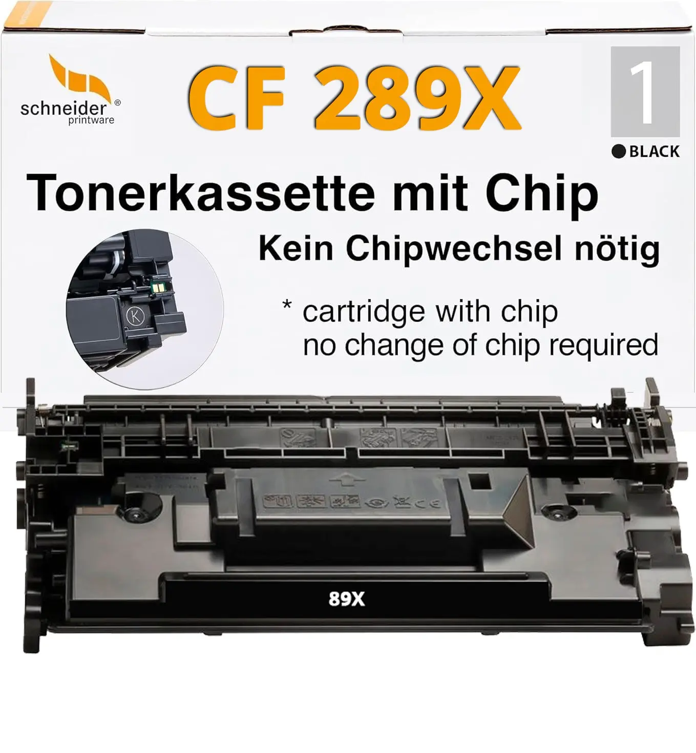Fachgerecht aufbereitet für HP 89X CF289X [Mit Wiederverwendeten Original-Chip] 