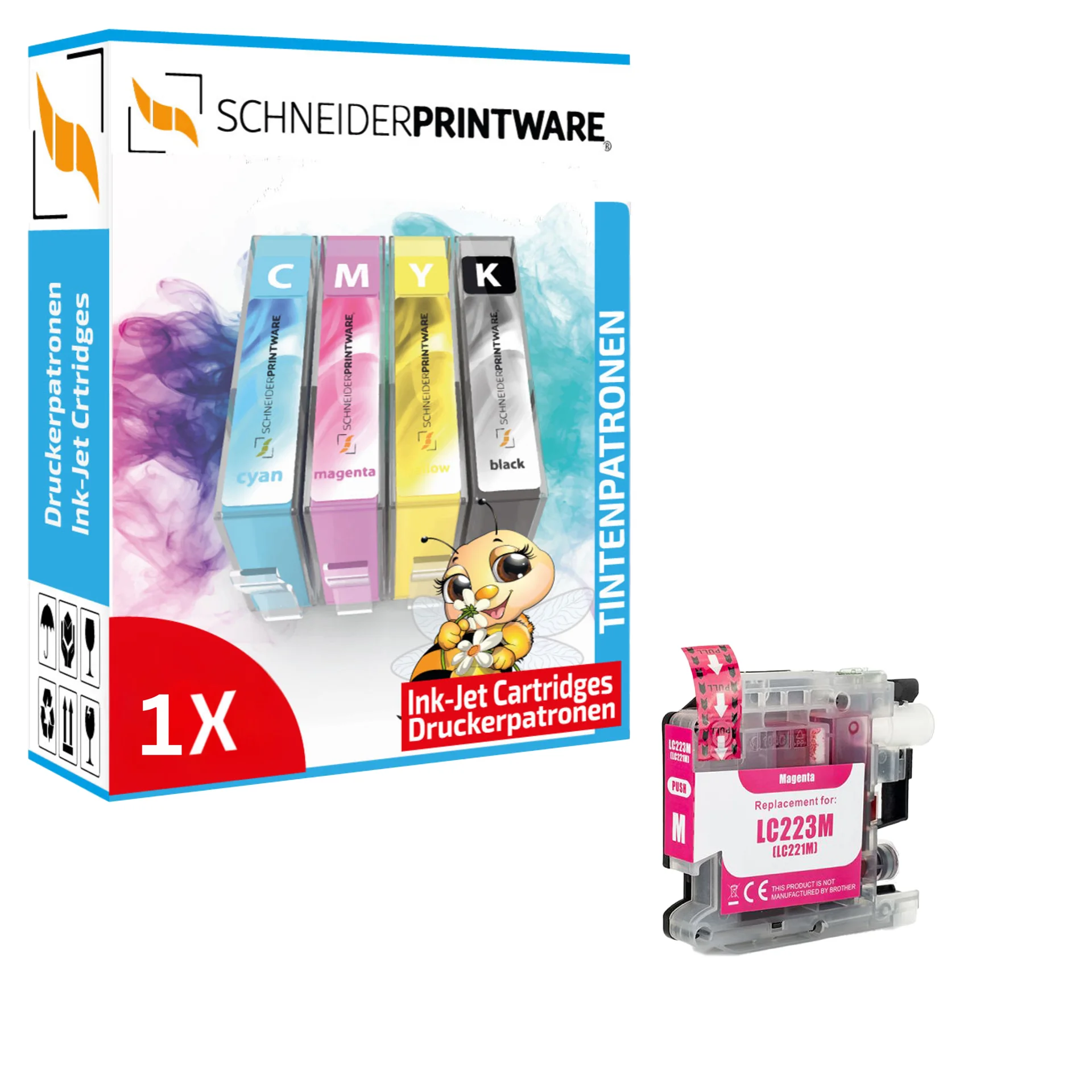 Schneider Druckerpatrone ersetzt Brother LC223XL Magenta