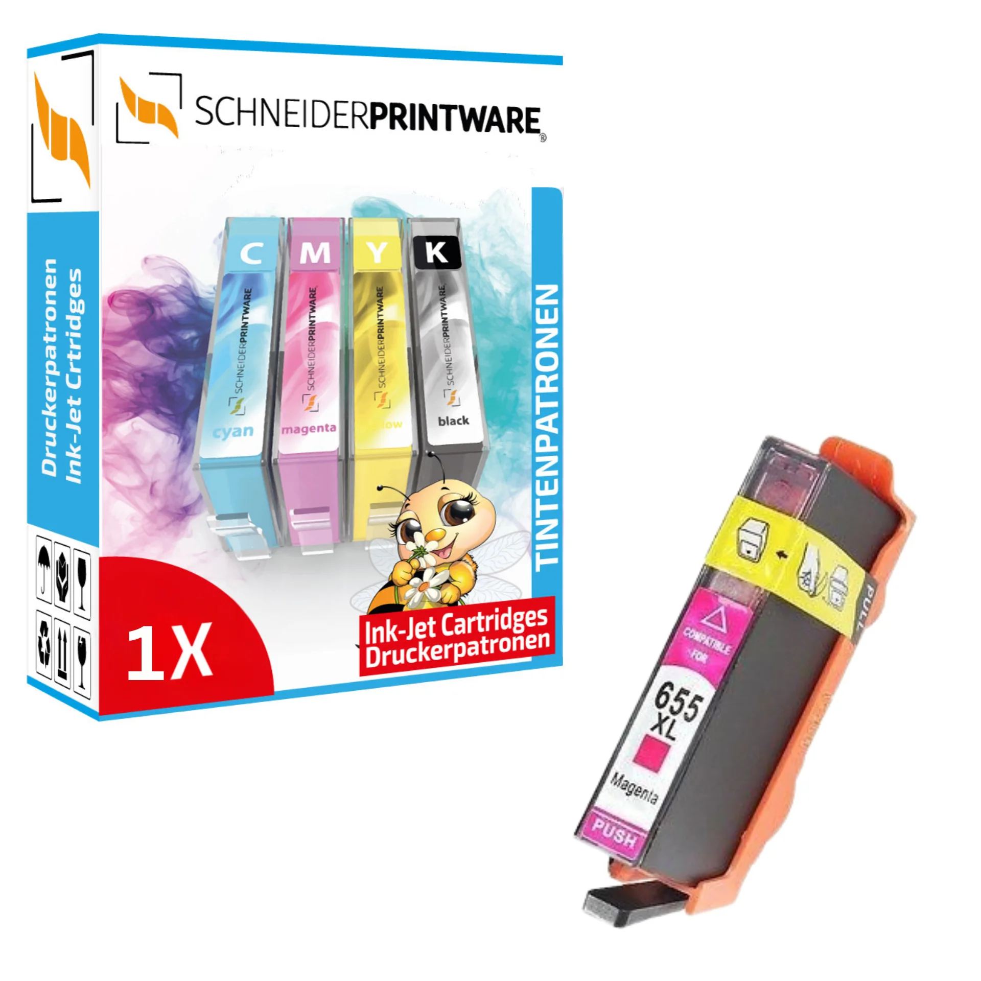Schneider Druckerpatrone ersetzt HP 655XL Magenta