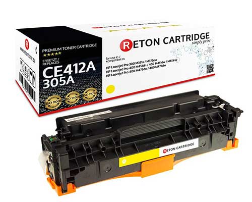 Original Reton Toner 35% mehr Druckleistung ersetzt HP CE412A / 305A Yellow