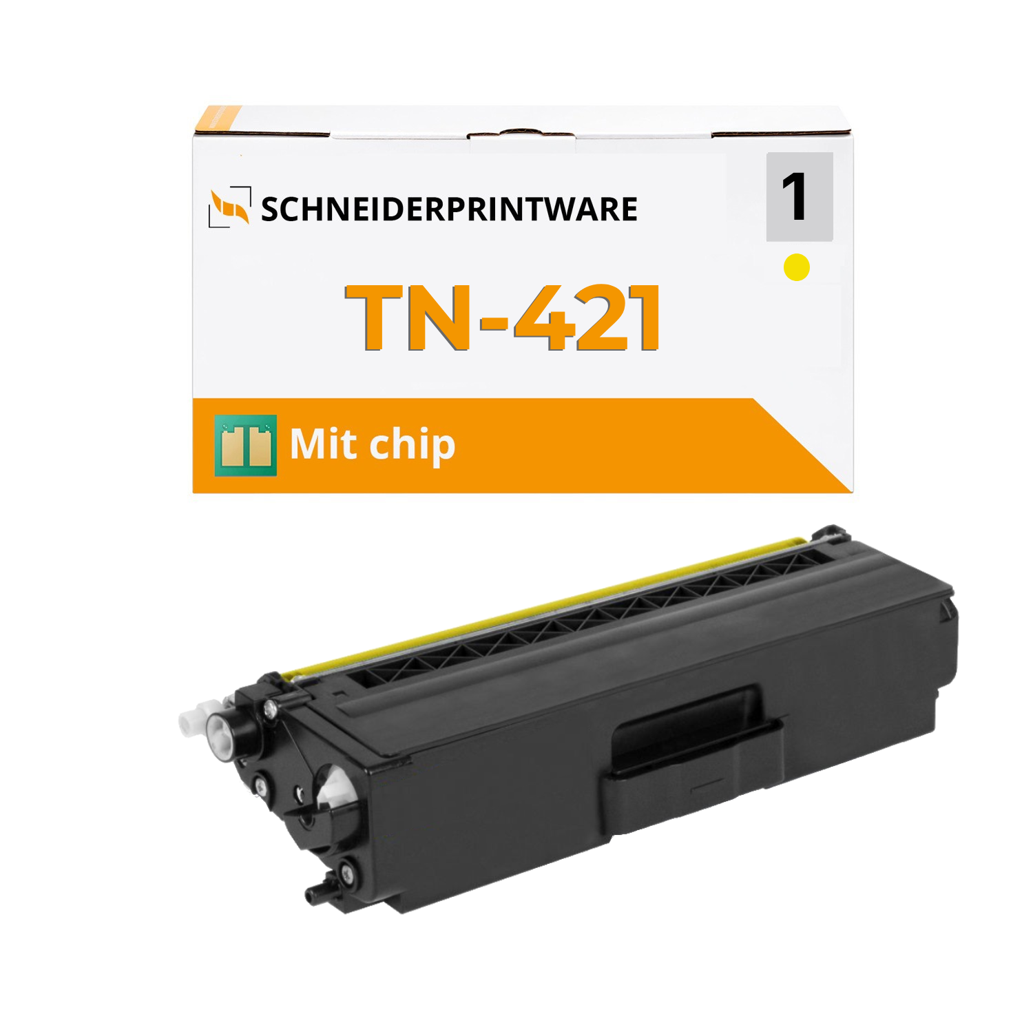 Kompatibel für Brother TN-421 Gelb Toner mit Chip