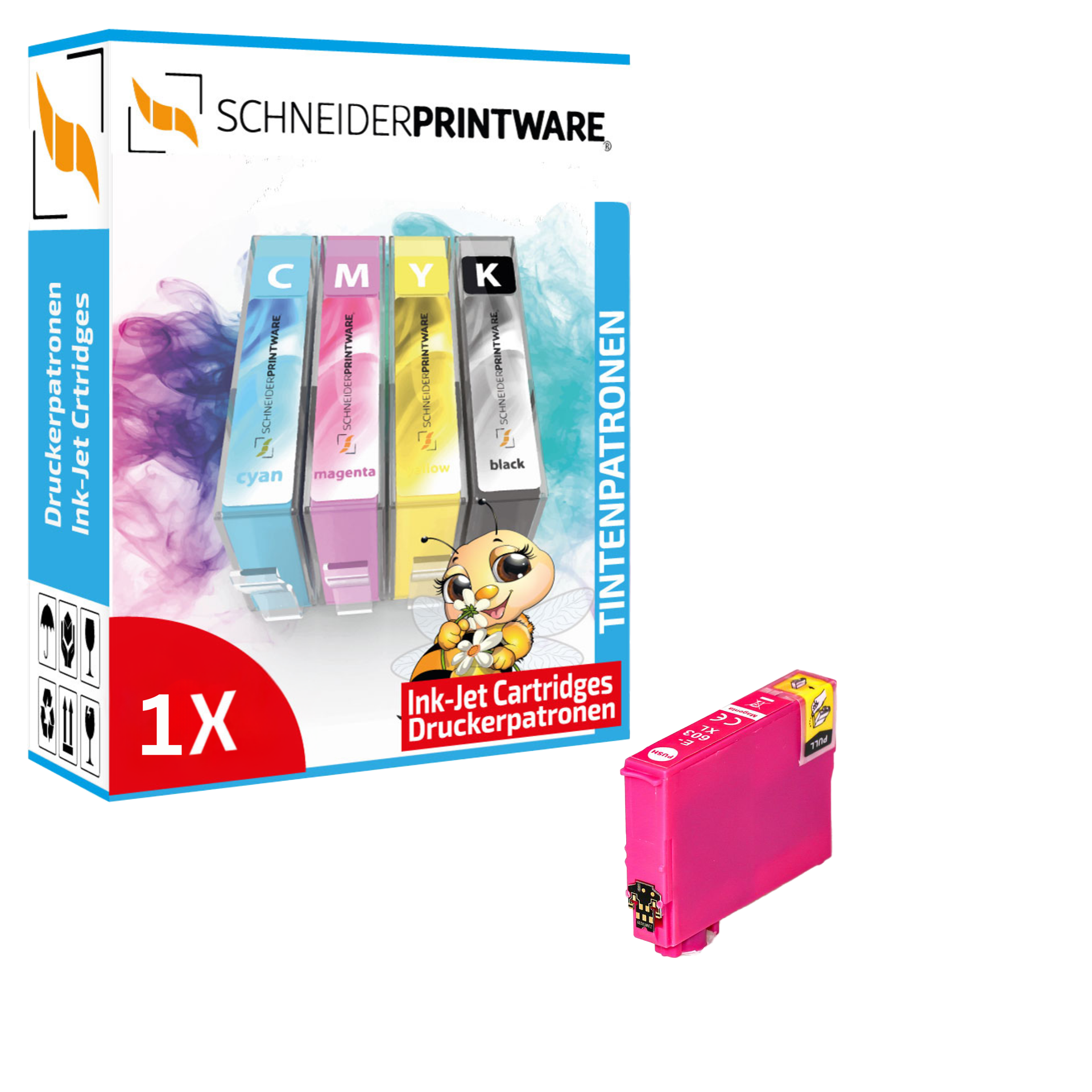 Schneider Druckerpatrone ersetzt Epson 603XL Magenta (Seestern)