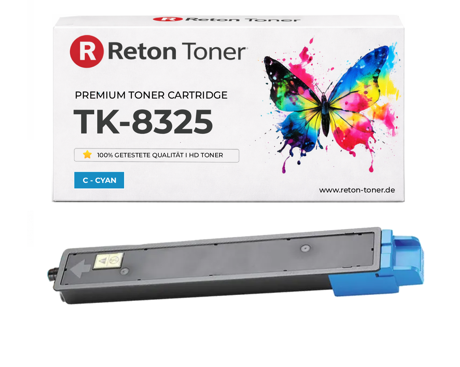 Original Reton Toner ersetzt Kyocera TK-8325C / 1T02NPCNL0