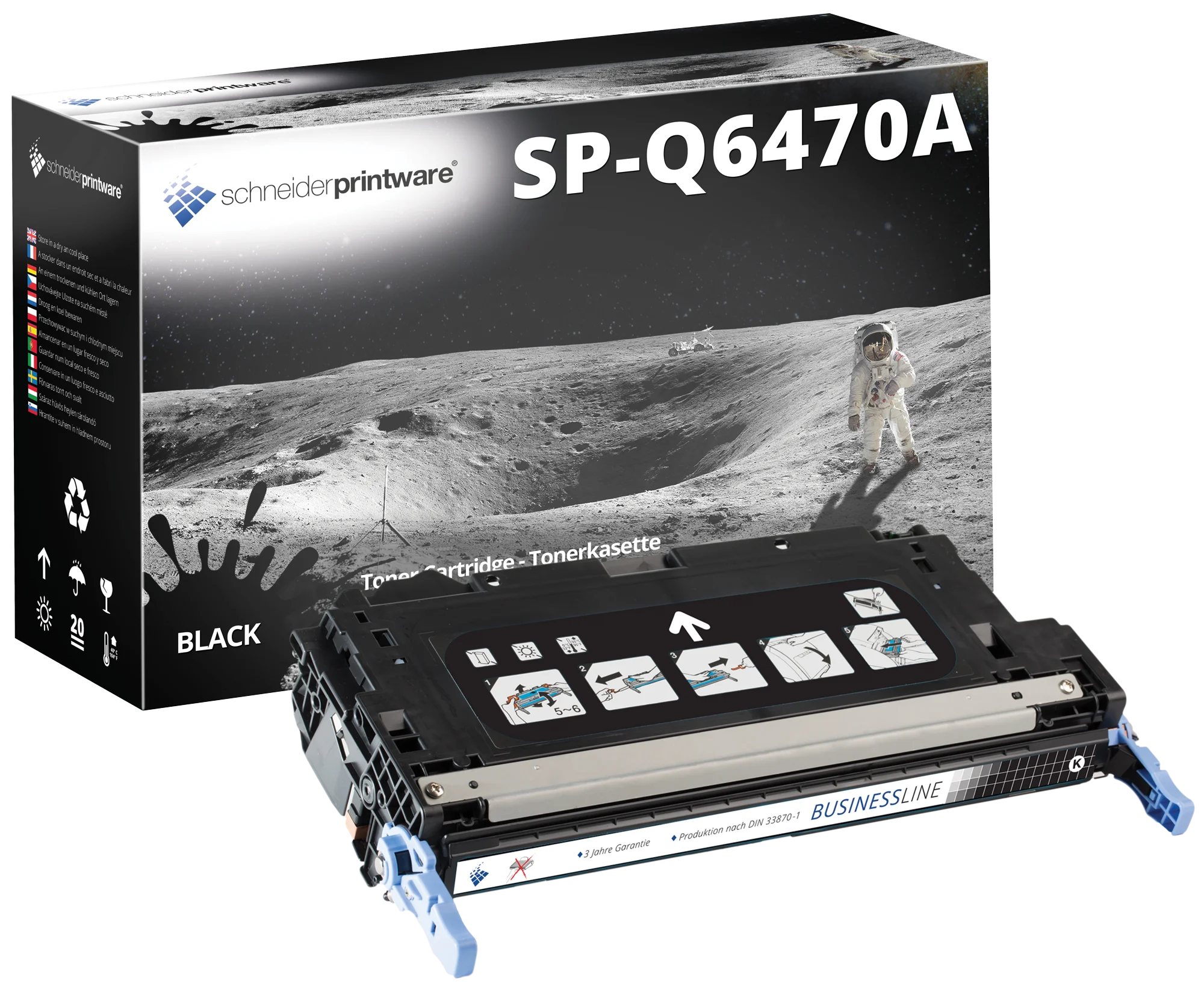 Hochleistungs- Toner 40% mehr Druckleistung ersetzt HP 501A / Q6470A Schwarz