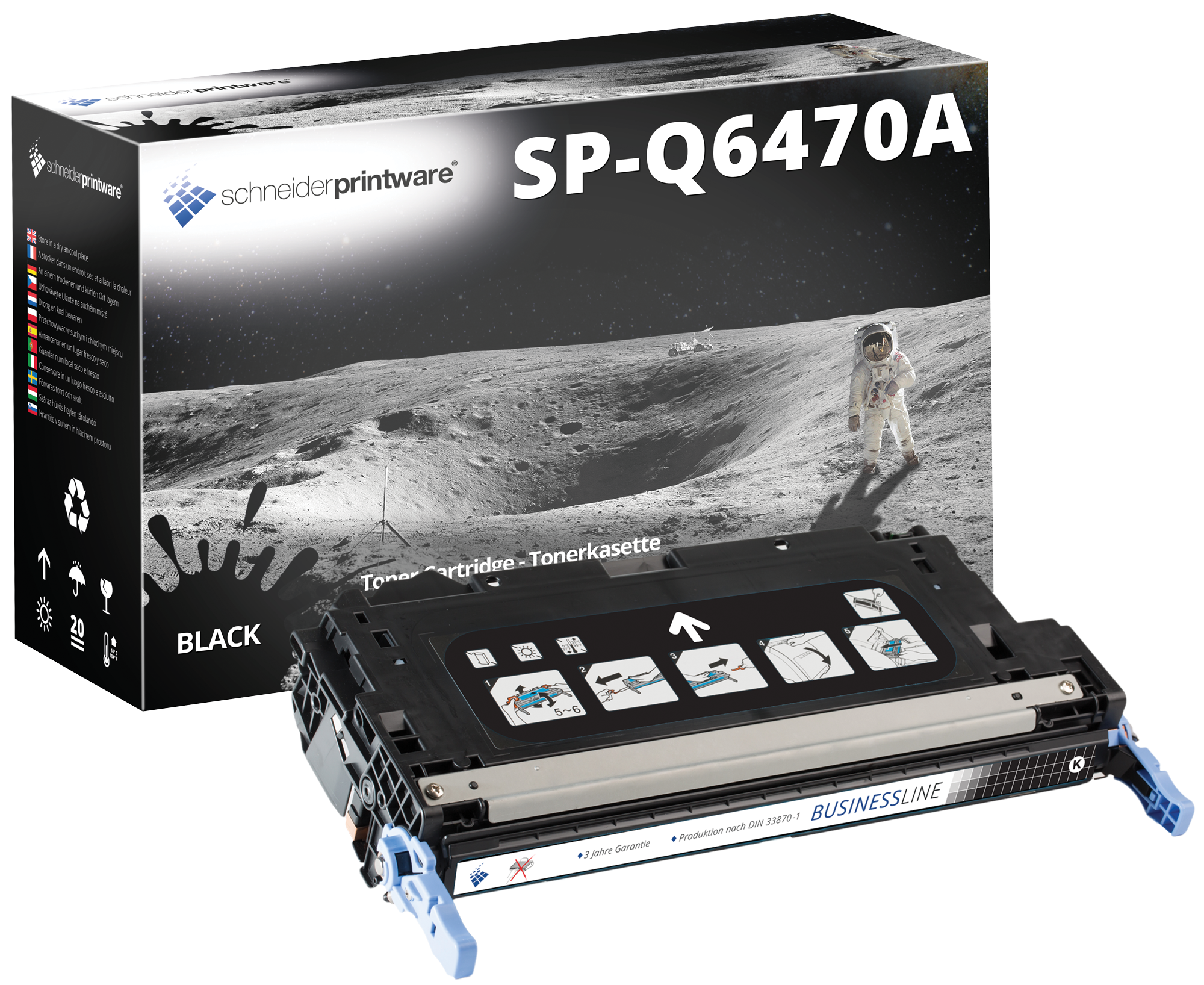 Hochleistungs- Toner 40% mehr Druckleistung ersetzt HP 501A / Q6470A Schwarz