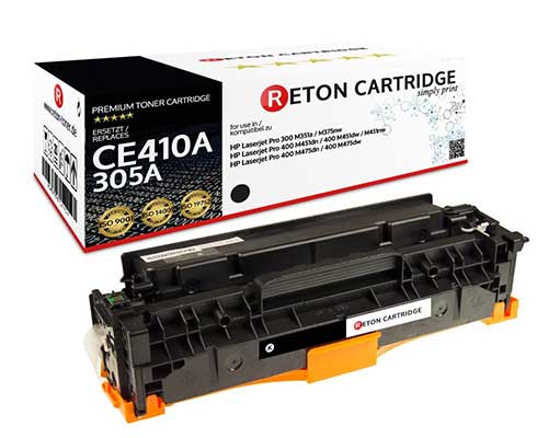 Original Reton Toner 35% mehr Druckleistung ersetzt hp CE410A / 305A Schwarz