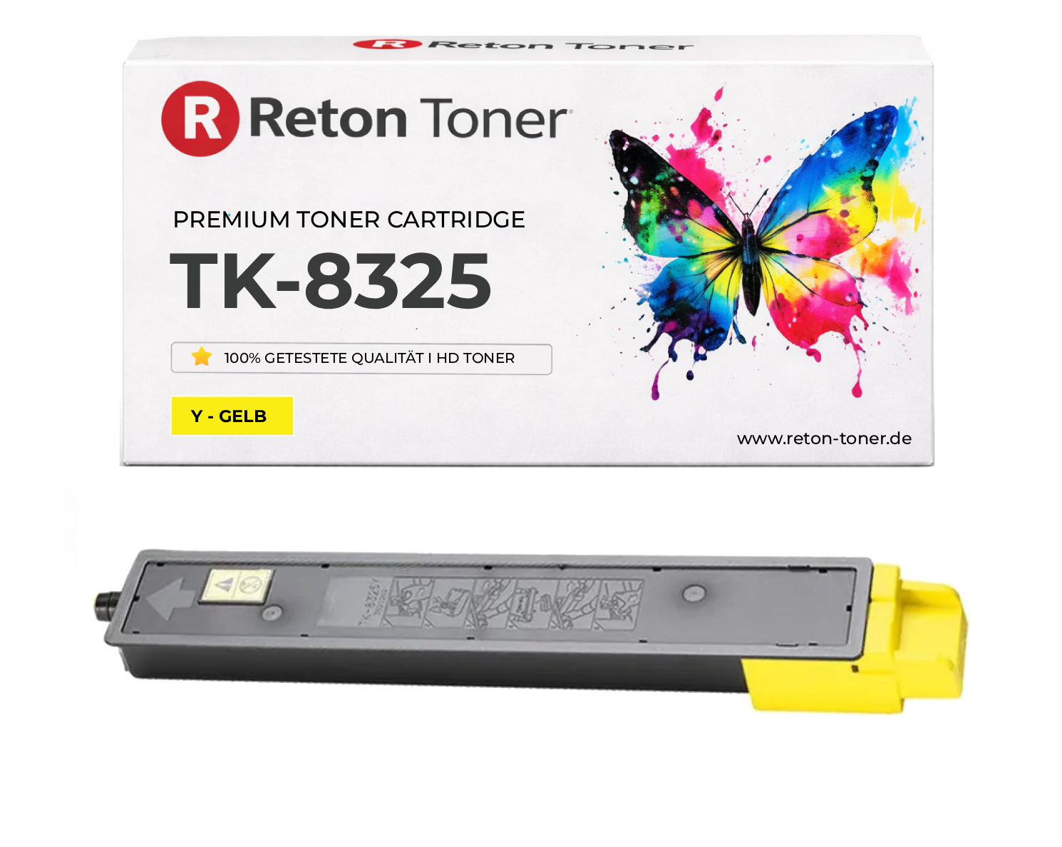Original Reton Toner ersetzt Kyocera TK-8325Y / 1T02NPANL0