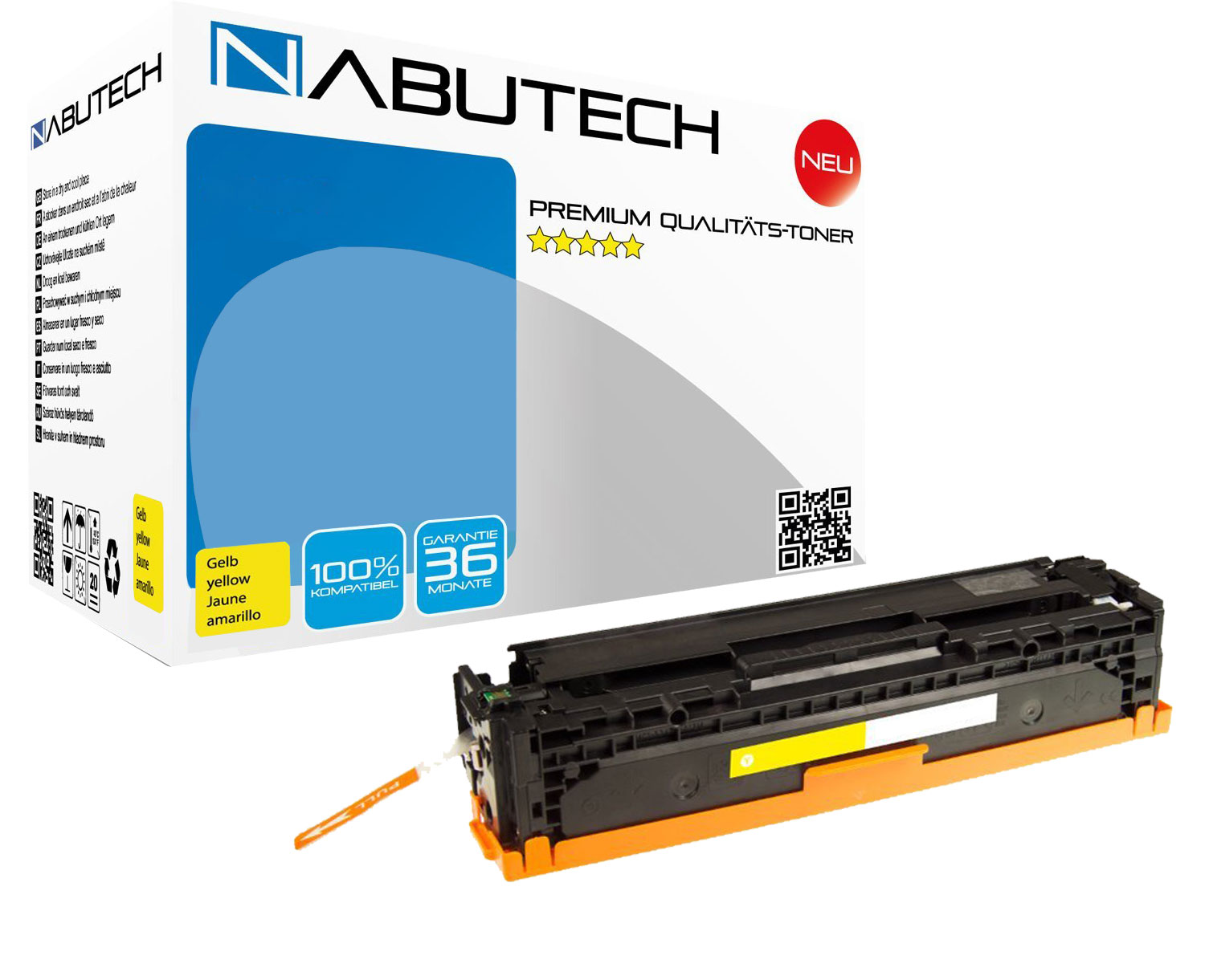 NABUTECH Toner 35% mehr Druckleistung ersetzt Canon 718Y Yellow 3.700 Seiten
