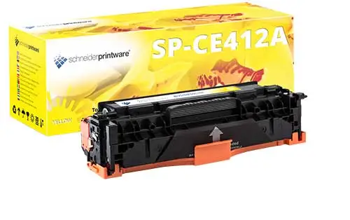 Hochleistungstoner 35% mehr Druckleistung ersetzt HP 305A / CE412A Yellow