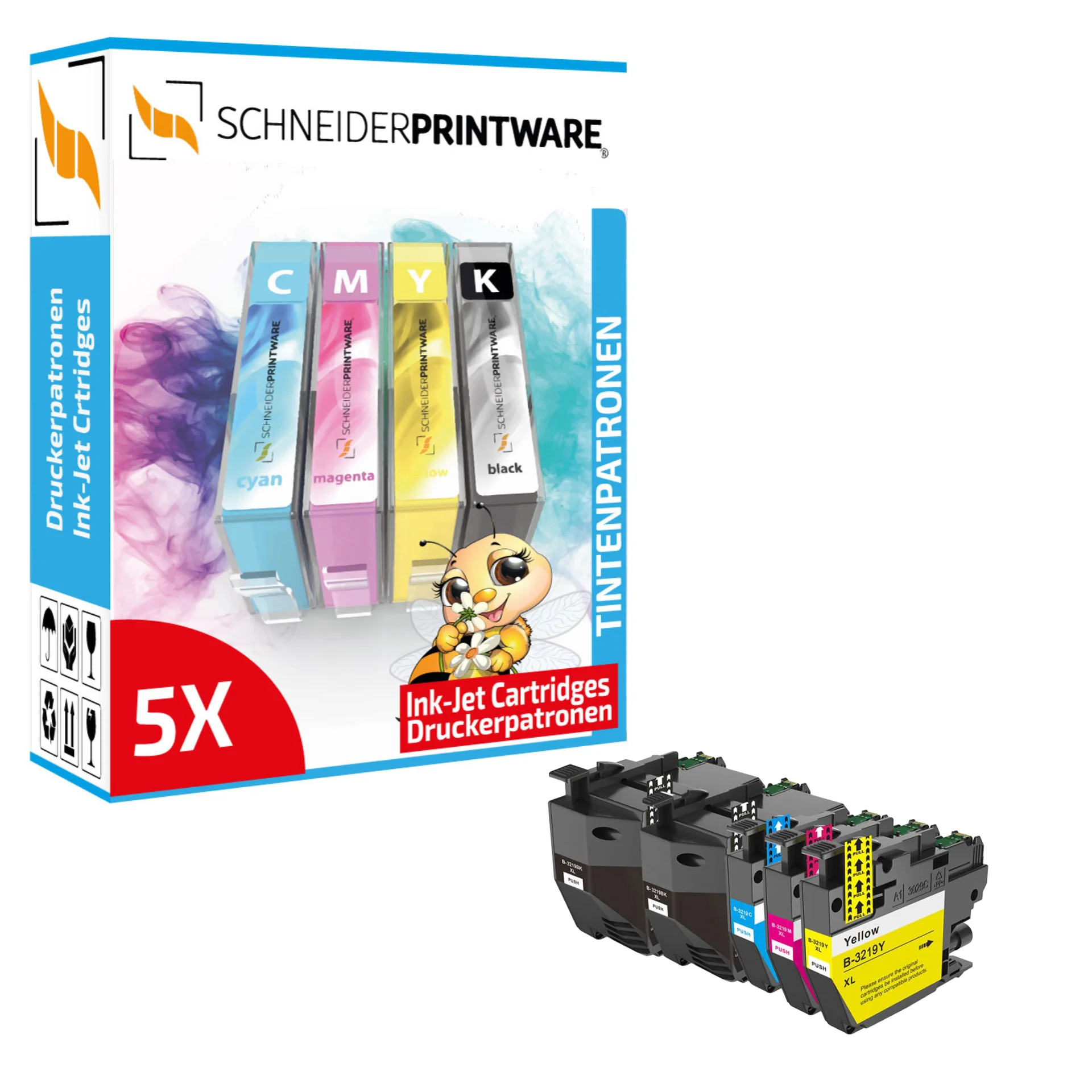 Schneider Druckerpatrone ersetzt Brother LC3219 (5er Multipack)