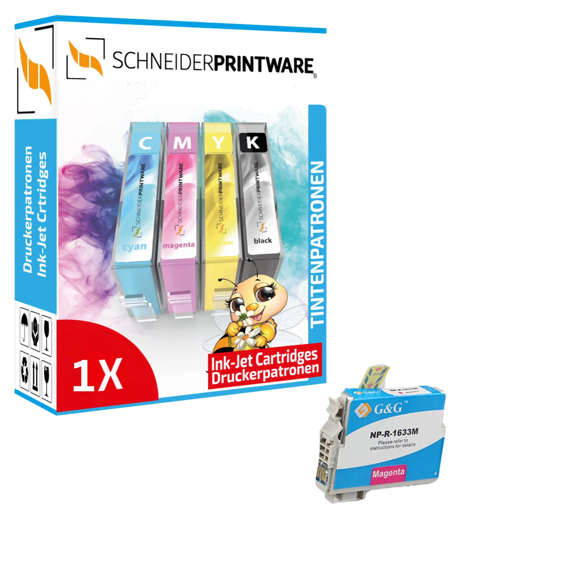 Kompatibel mit Epson 16XL/ T1633/ C13T16334012 XL-Druckerpatrone Magenta