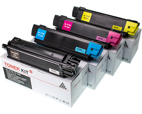 4 Fabrikneuer Toner ersetzen Kyocera TK-590BK, TK-590C, TK-590M, TK-590Y